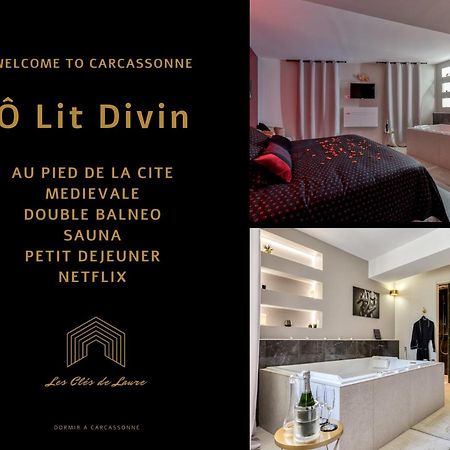 Les Gites De Laure - O Lit Divin, Instant De Volupte, Balneo Sauna, Climatisation, Netflix, 160M De La Cite Medievale Carcassonne Exterior foto