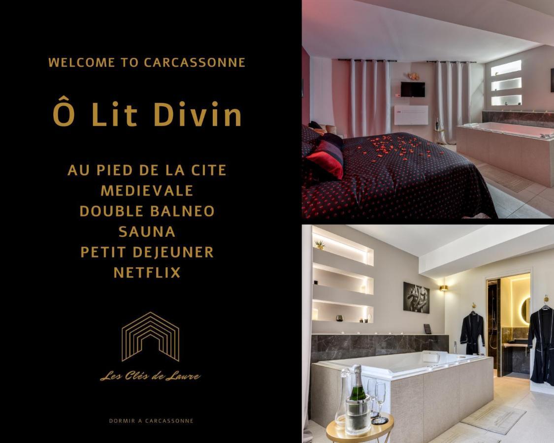 Les Gites De Laure - O Lit Divin, Instant De Volupte, Balneo Sauna, Climatisation, Netflix, 160M De La Cite Medievale Carcassonne Exterior foto
